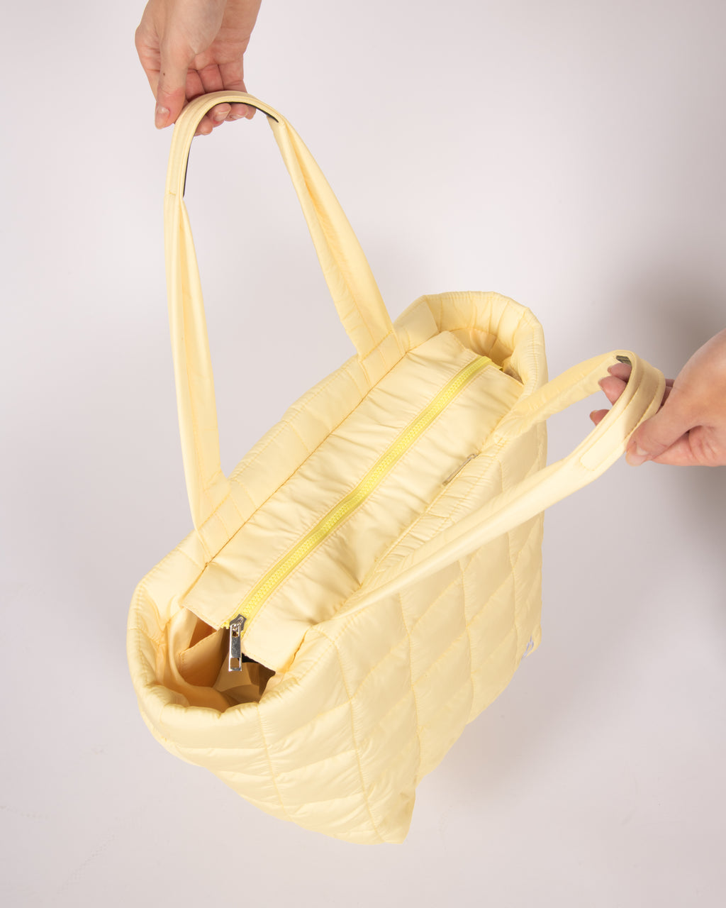 Quilted - Yellow Puffer Tote