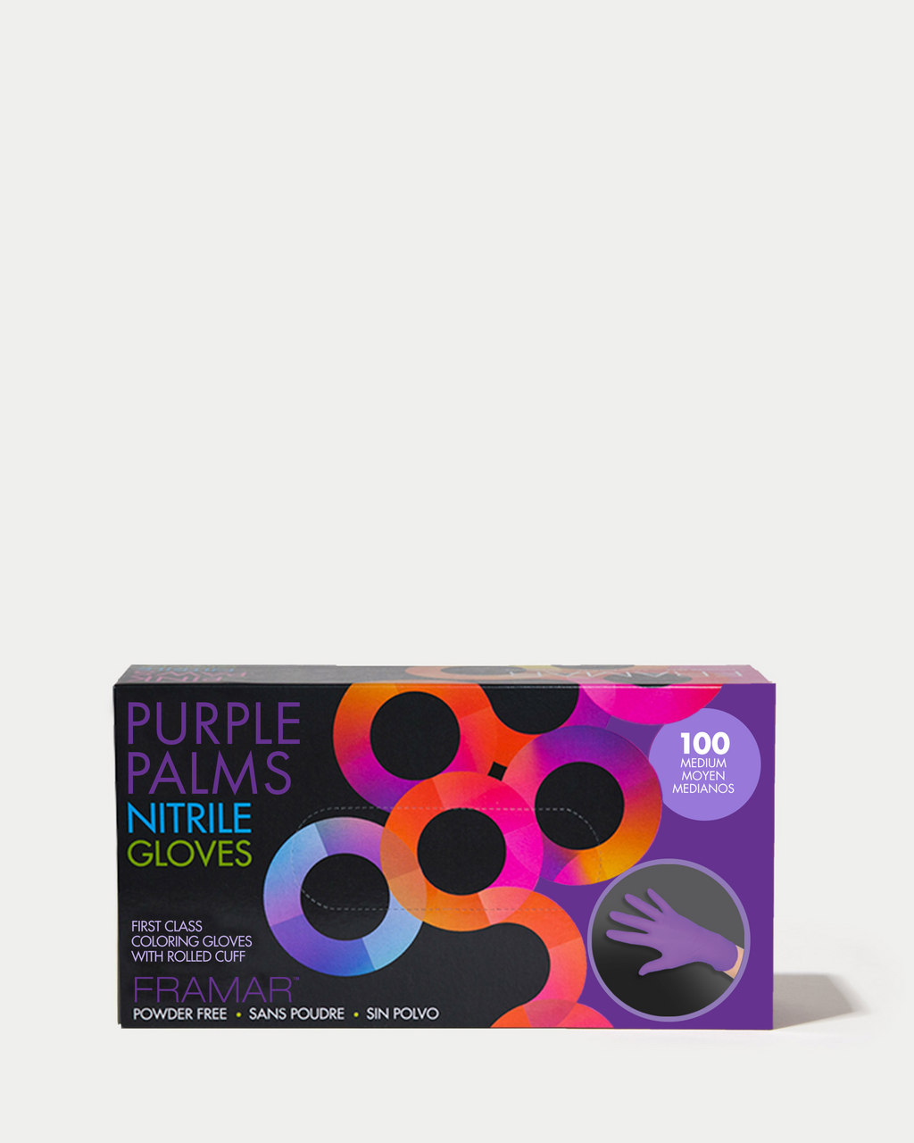 Purple Palms Nitrile Gloves - 100 count
